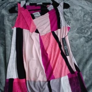 NWT Ivanka Trump Pink & Black Sleeveless Colorblock Top